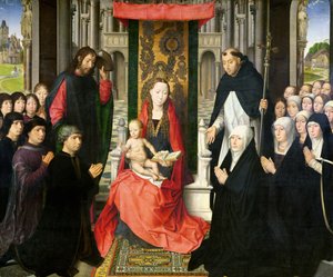 De Maagd en het Kind met St. Jacobus en St. Dominicus die de schenkers en hun familie presenteren, bekend als de Maagd van Jacques Floreins, c.1490